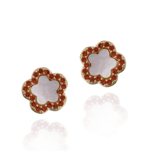 Small Mother-of-Pearl Flower Stud Earring