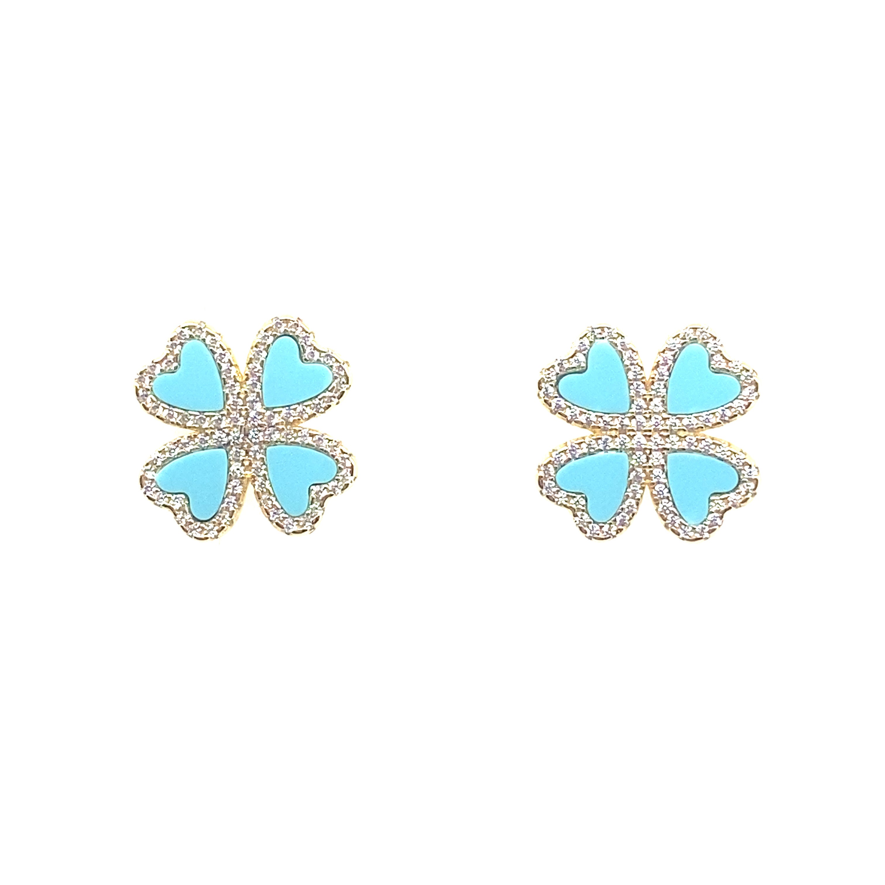 Four Heart Mother Of Pearl Stud