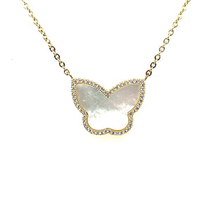 Stone Butterfly Necklace