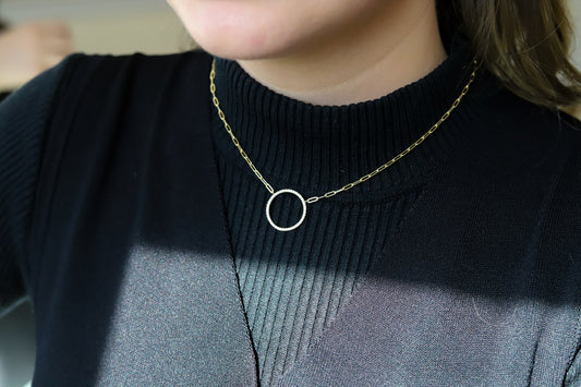 Circle Gold Link Necklace