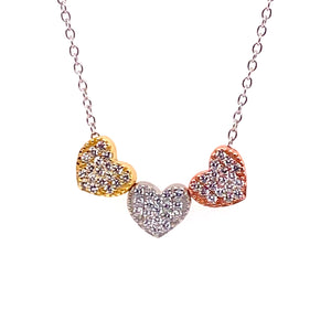 Small Tricolor Heart Necklace