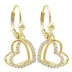 Double Open Hearts Earrings