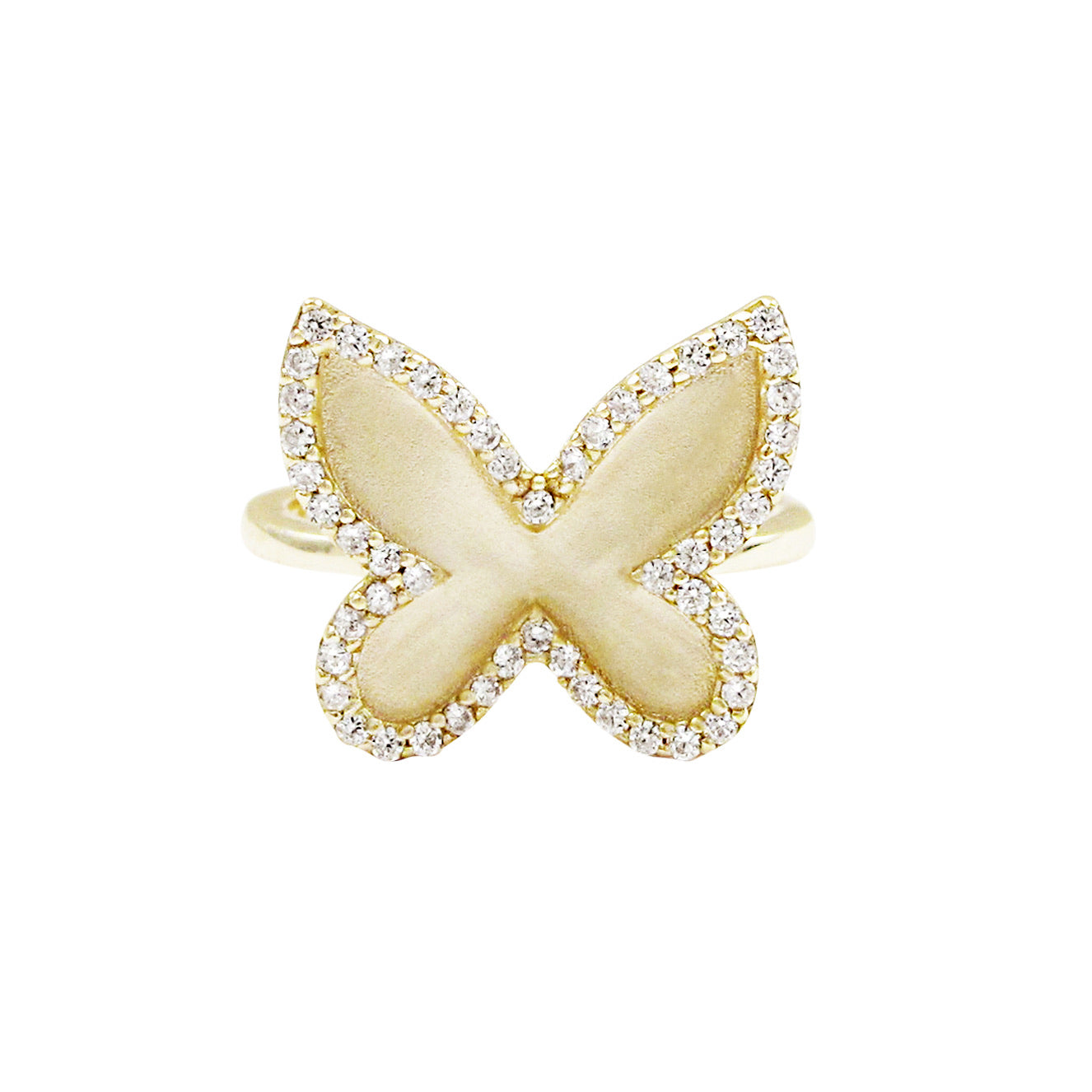 Matte Gold Butterfly Ring