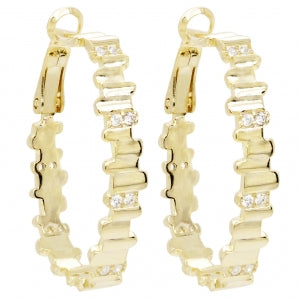 Gold Rectangle Shaped Hoops