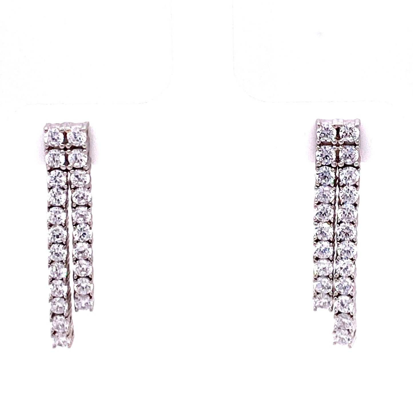 Thick Double Tennis Earrings