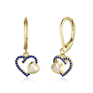 Medium Double Mother Of Pearl Hearts Earrings