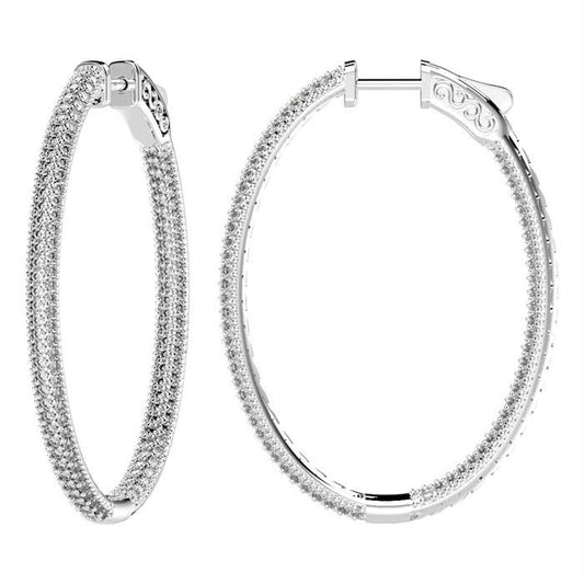 Pave Oval Hoops